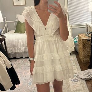 White Ruffle Dress